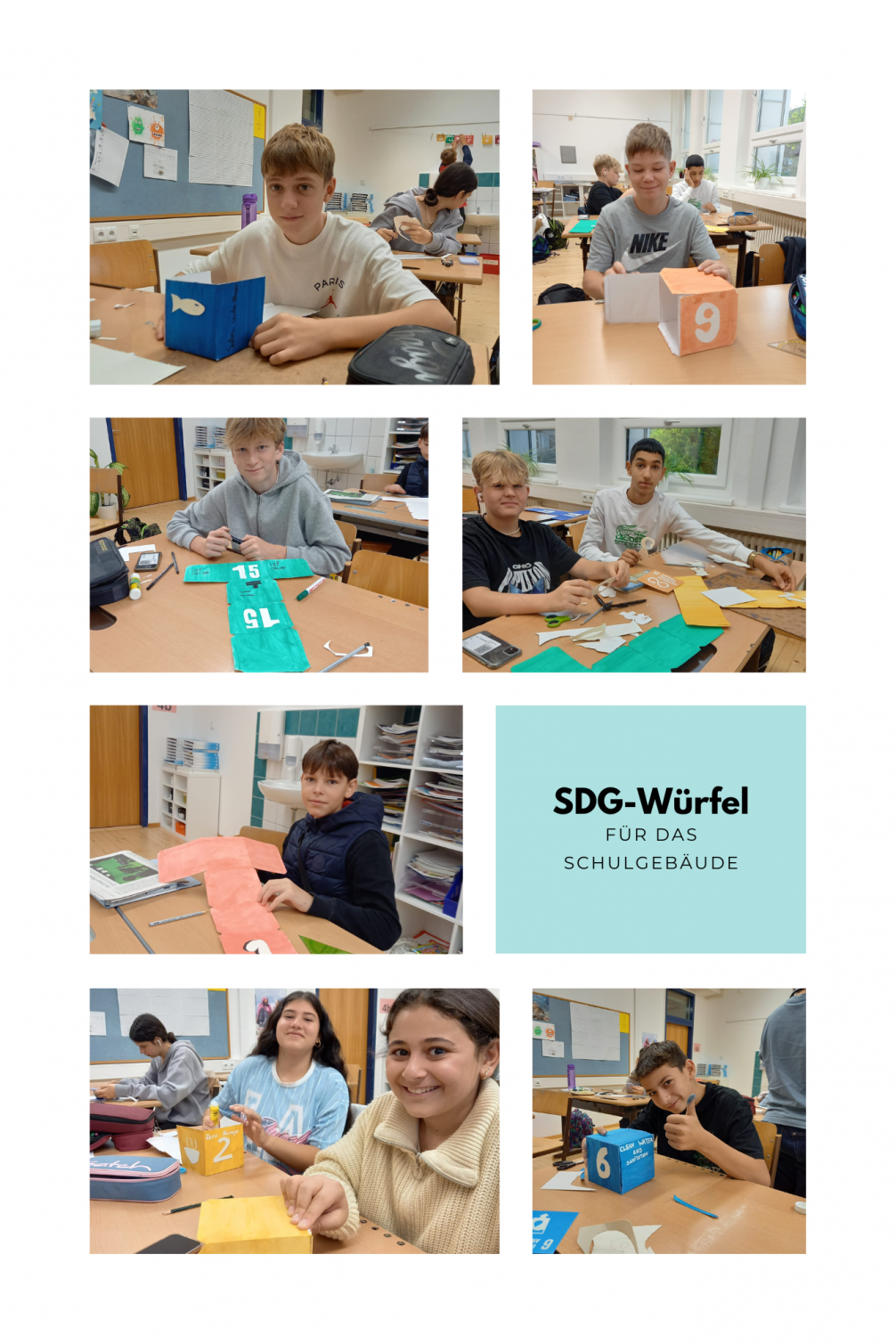 SDG-Würfel für das Schulgebäude